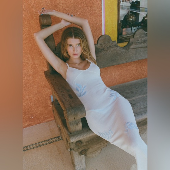 Asta Resort - DELILAH DRESS - BLUE PALM - Picture 4 of 6